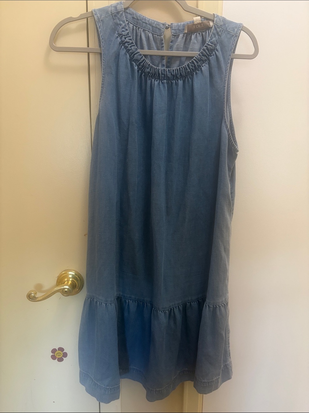 LOFT Sleeveless Chambray Blue Sundress